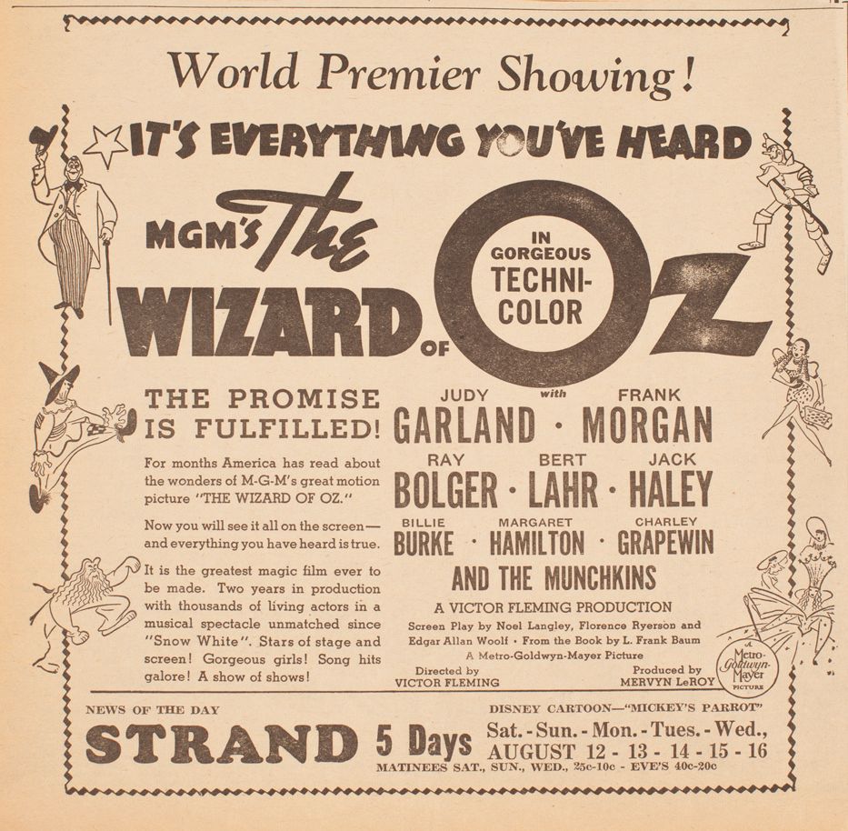 Oz Orig Ad 1939